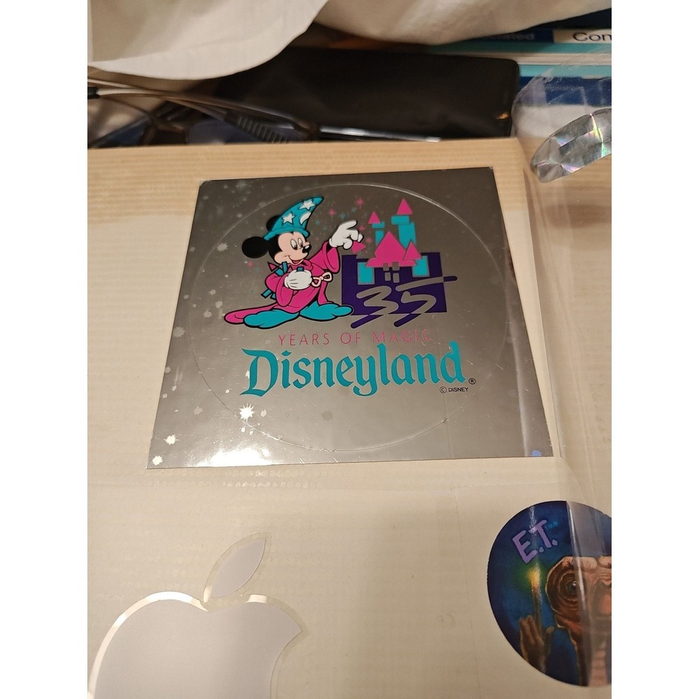 Disneyland 35 Year Anniversar Mickey Mouse Foil Silver Sticker Souvenir